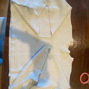 white sweater poncho